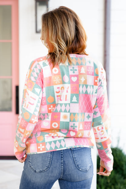 Plus/Reg Long Sleeve "Joyful" Pullover Sweater