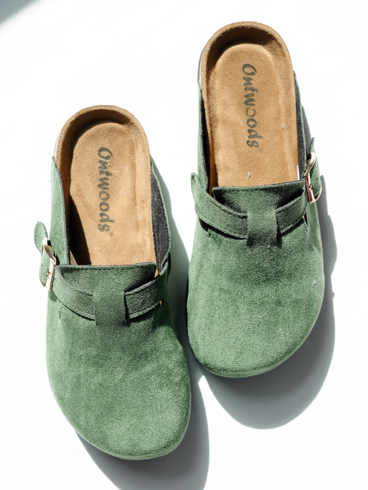 Vegan Suede Buckle Strap Clog Mule