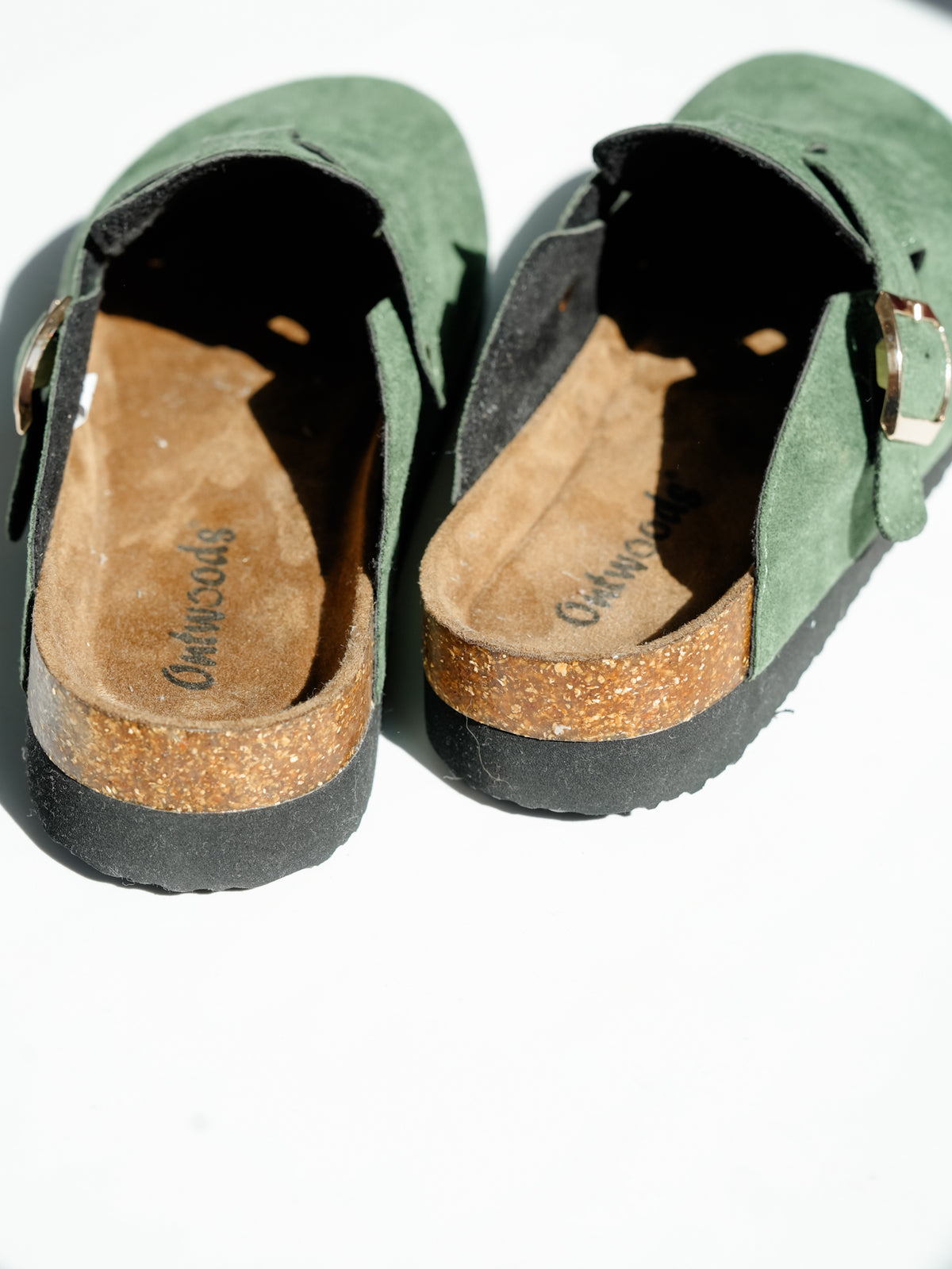 Vegan Suede Buckle Strap Clog Mule