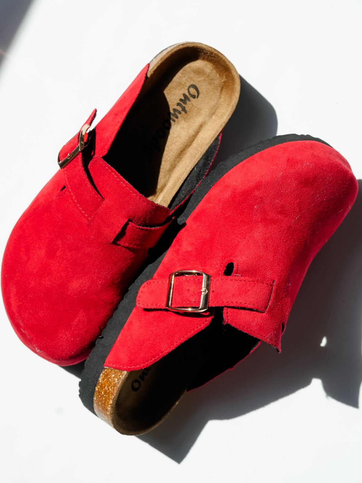 Vegan Suede Buckle Strap Clog Mule