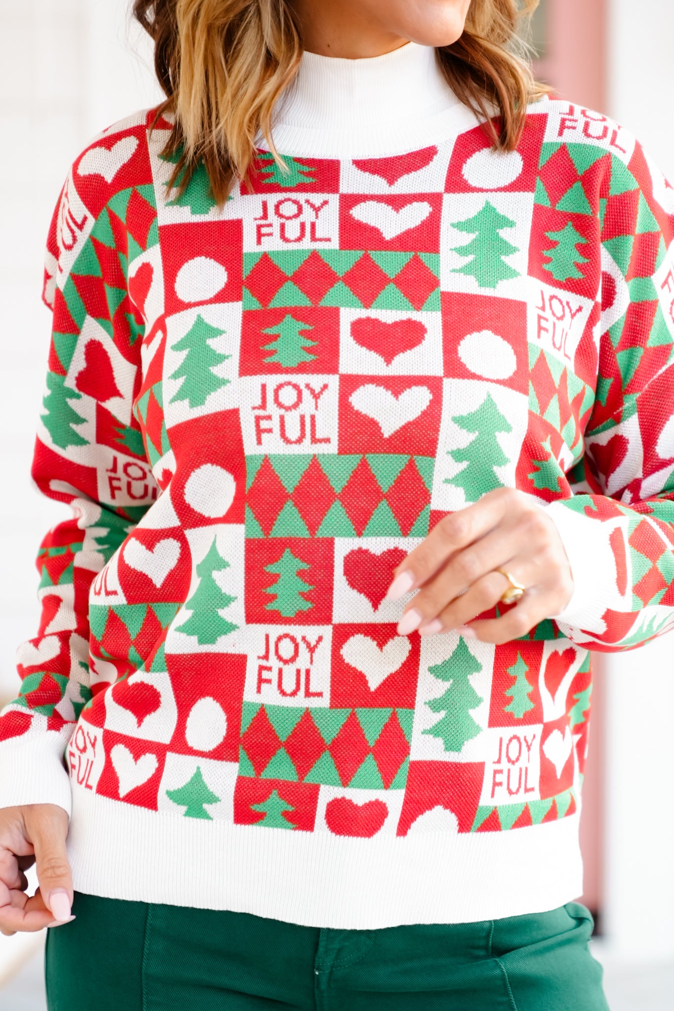 Plus/Reg Long Sleeve "Joyful" Pullover Sweater
