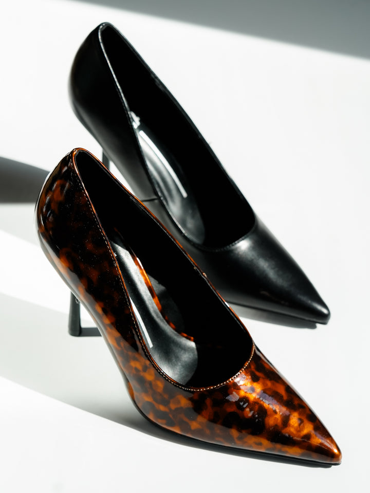 MIA Pointed Toe High Heel Pumps - Freckled Poppy