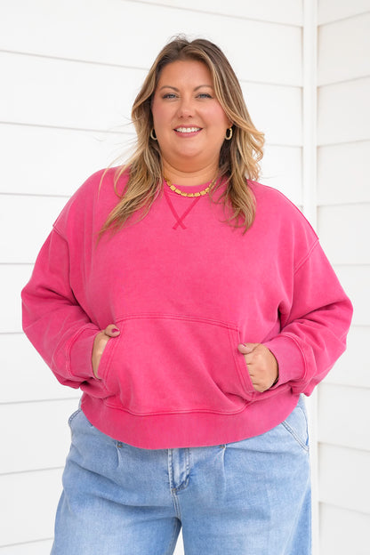 Long Sleeve Pullover Sweatshirt with Kangaroo Pocket