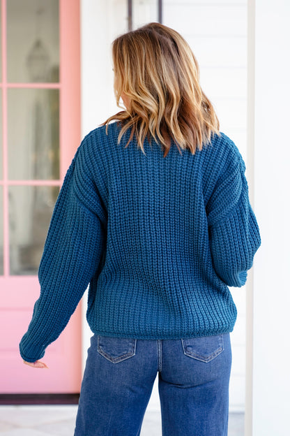 Knit Long Sleeve Big Metal Button Down Cardigan