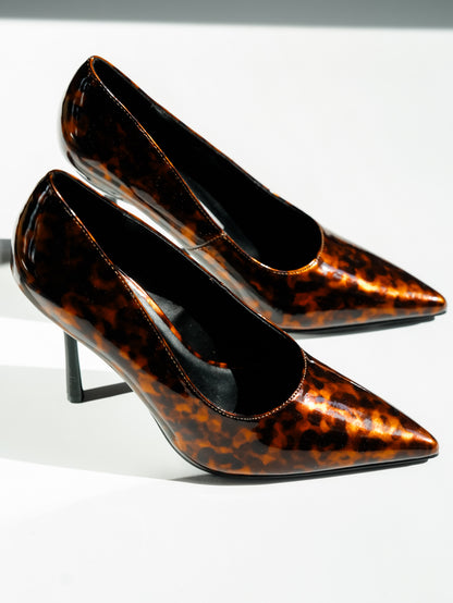 MIA Pointed Toe High Heel Pumps - Freckled Poppy