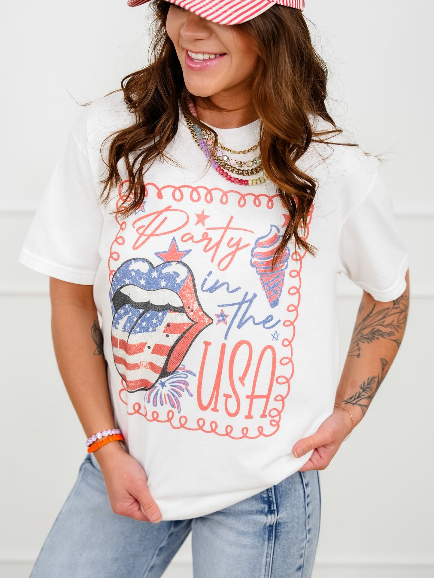 Plus/Reg Short Sleeve "Party In the USA" Graphic Tee