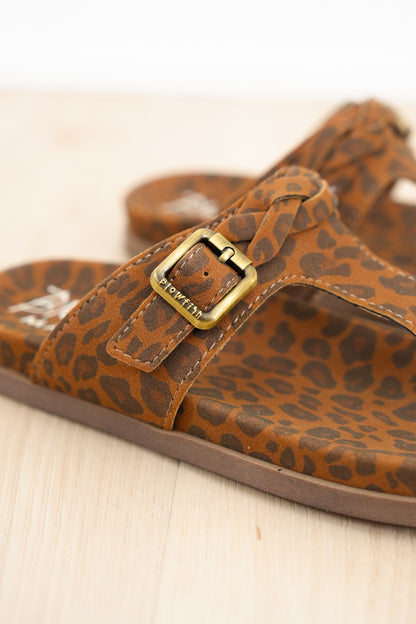 Blowfish Animal Print Adjustable Buckle Cork Footbed Thong Sandal