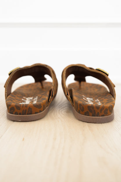 Blowfish Animal Print Adjustable Buckle Cork Footbed Thong Sandal