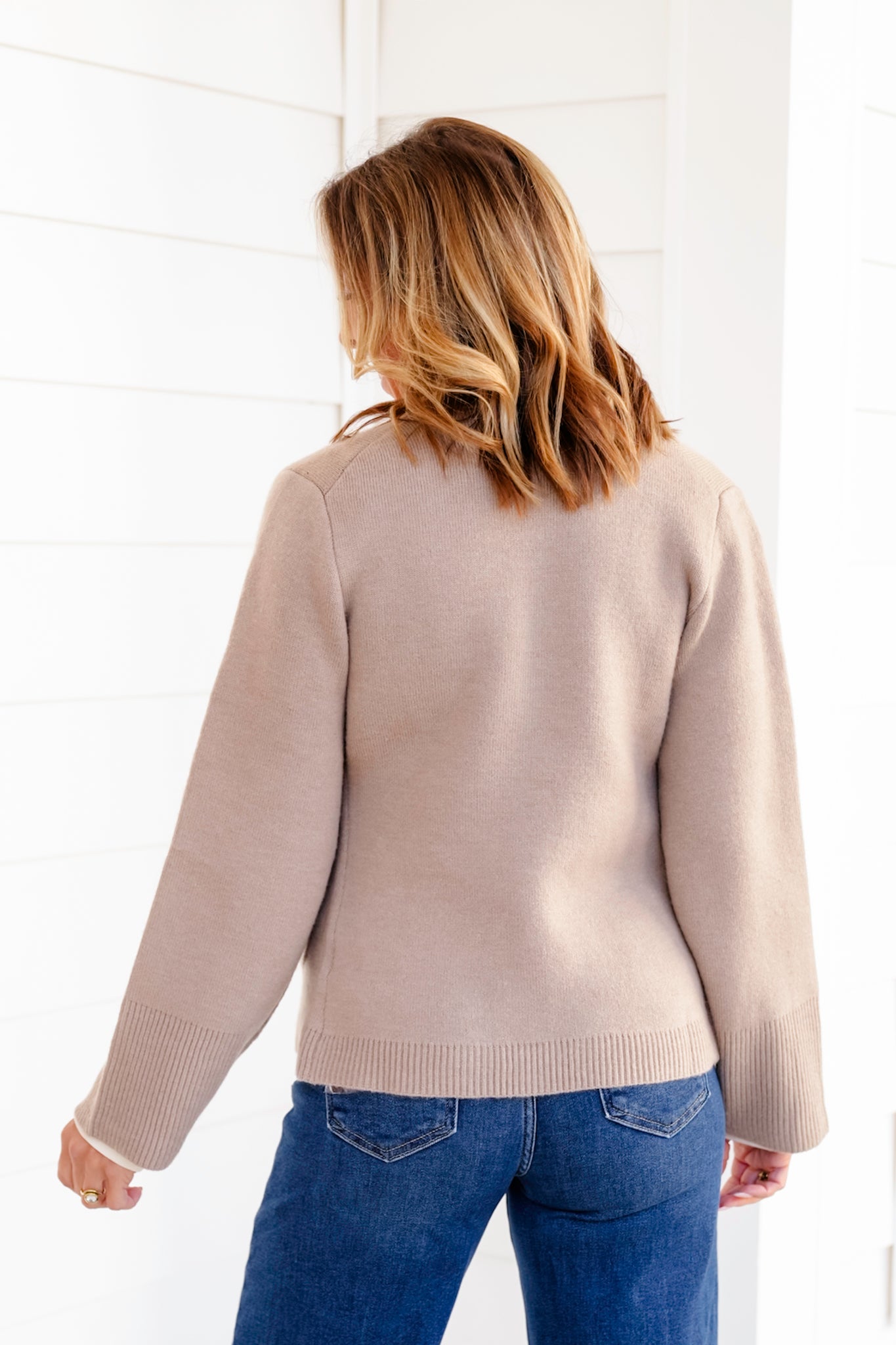 Wide Long Sleeve Button Down Cardigan