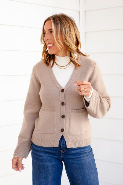 Wide Long Sleeve Button Down Cardigan