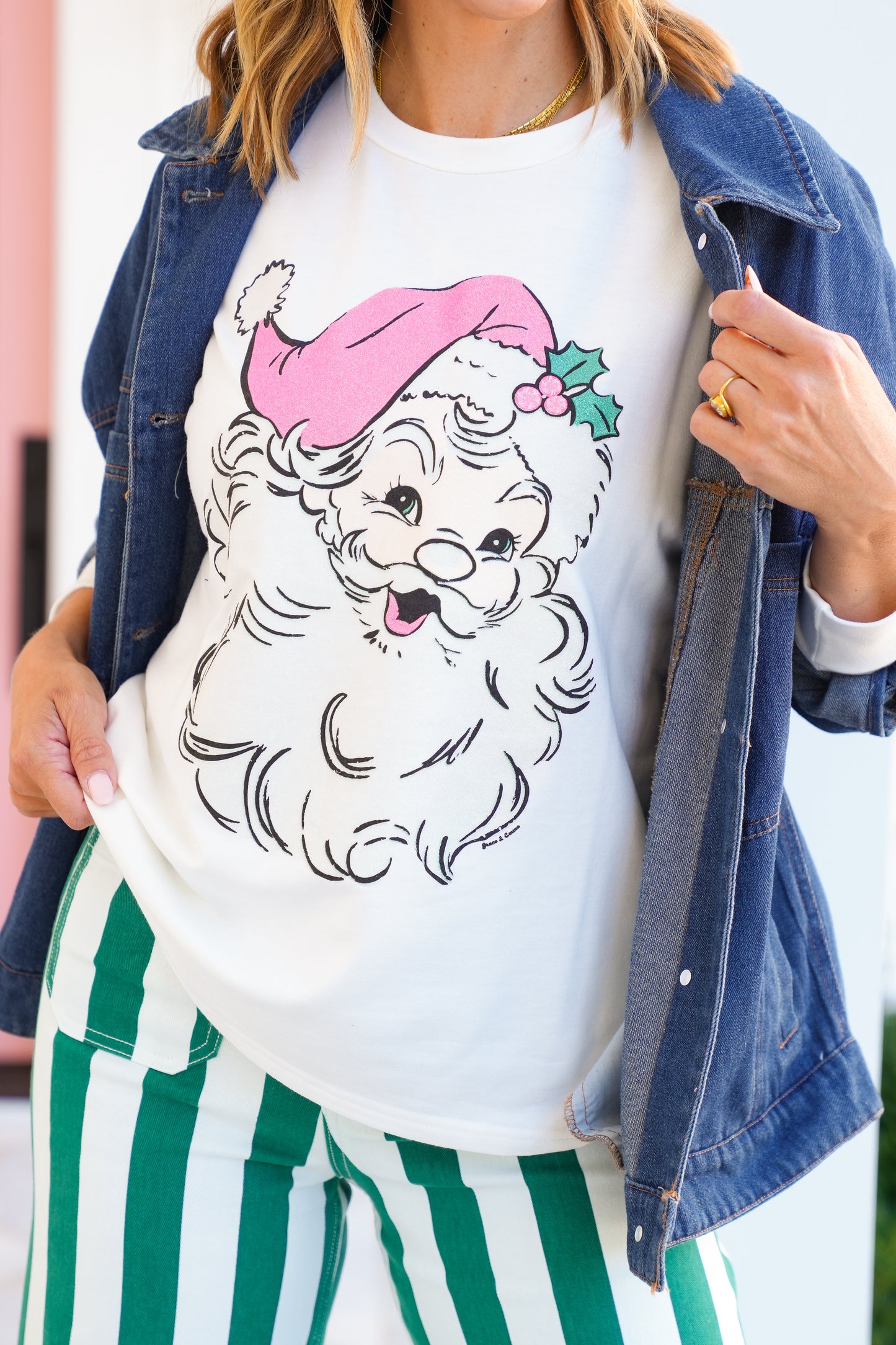 Plus/Reg  Long Sleeve Santa Pullover Sweatshirt