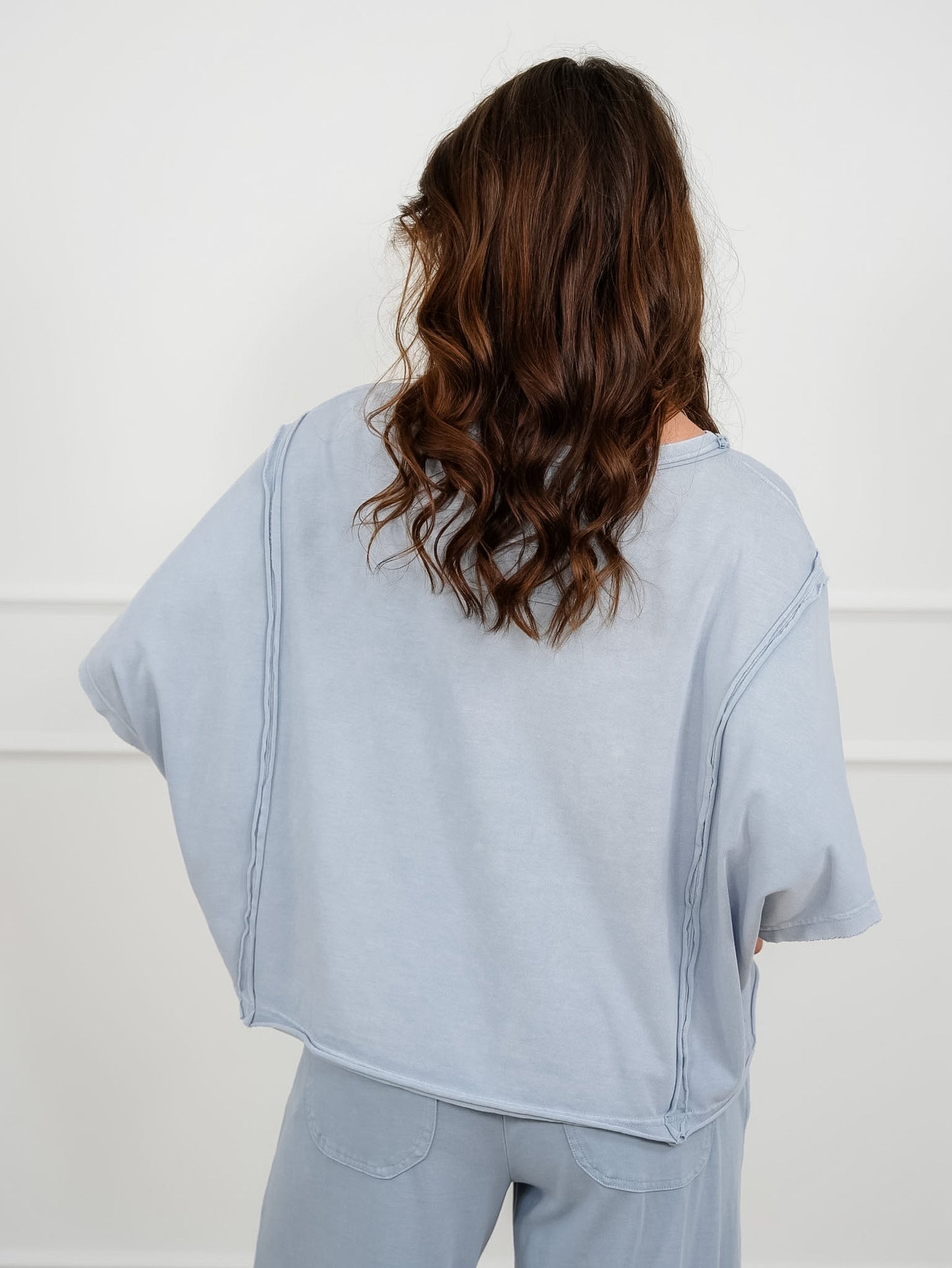 Mineral Washed Knit Short Sleeve Top