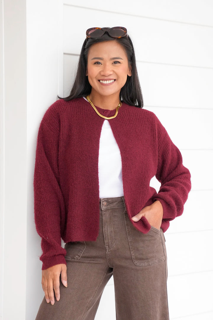 Long Sleeve Cardigan with Single Button