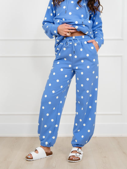 Polka Dot Elastic Waist Lounge Jogger Pants