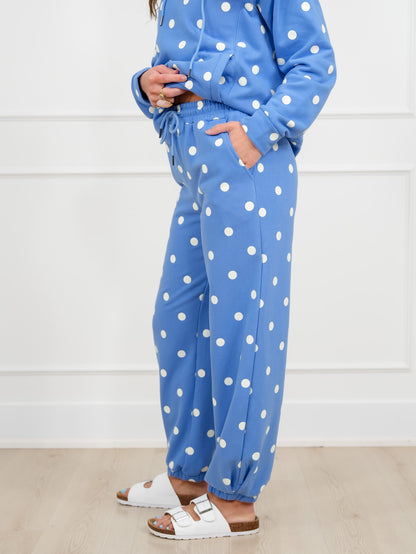Polka Dot Elastic Waist Lounge Jogger Pants