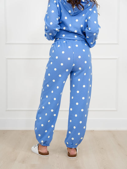 Polka Dot Elastic Waist Lounge Jogger Pants
