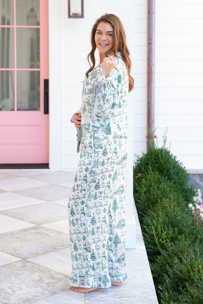 Christmas Print Long Sleeve Top and Pants Lounge Set