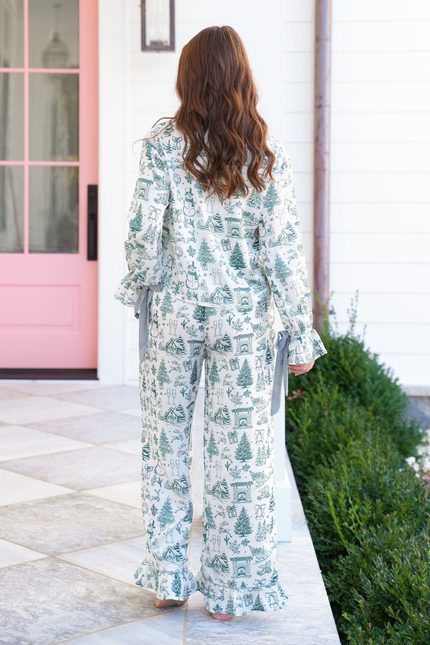 Christmas Print Long Sleeve Top and Pants Lounge Set