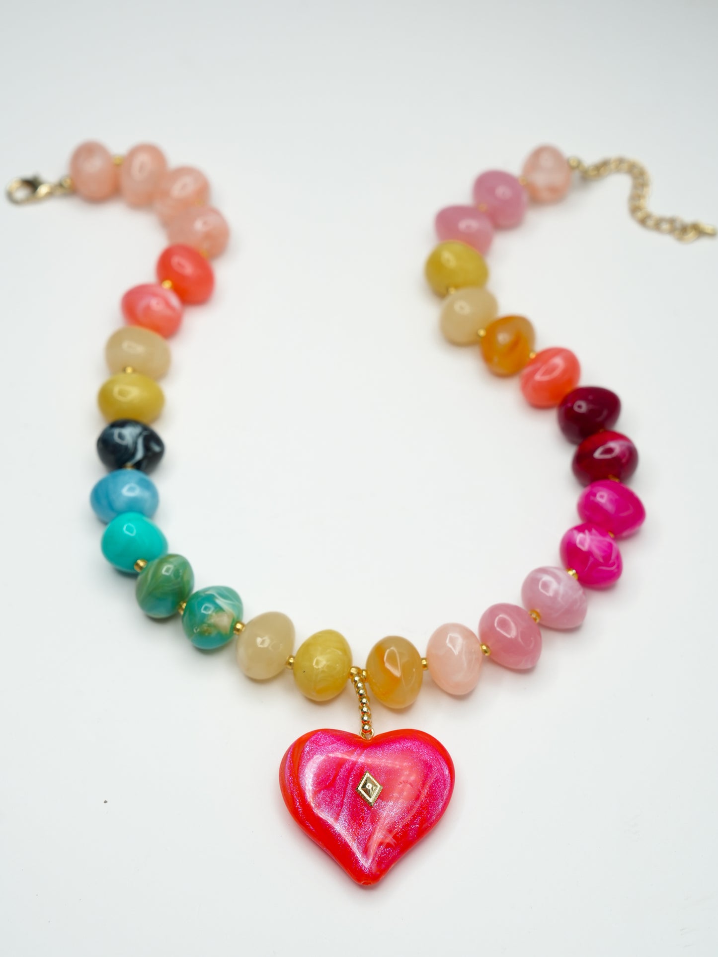 Gemelli Tisha Beaded Heart Charm Necklace