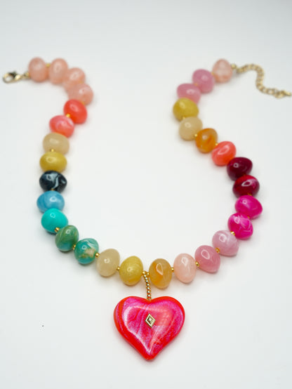 Gemelli Tisha Beaded Heart Charm Necklace