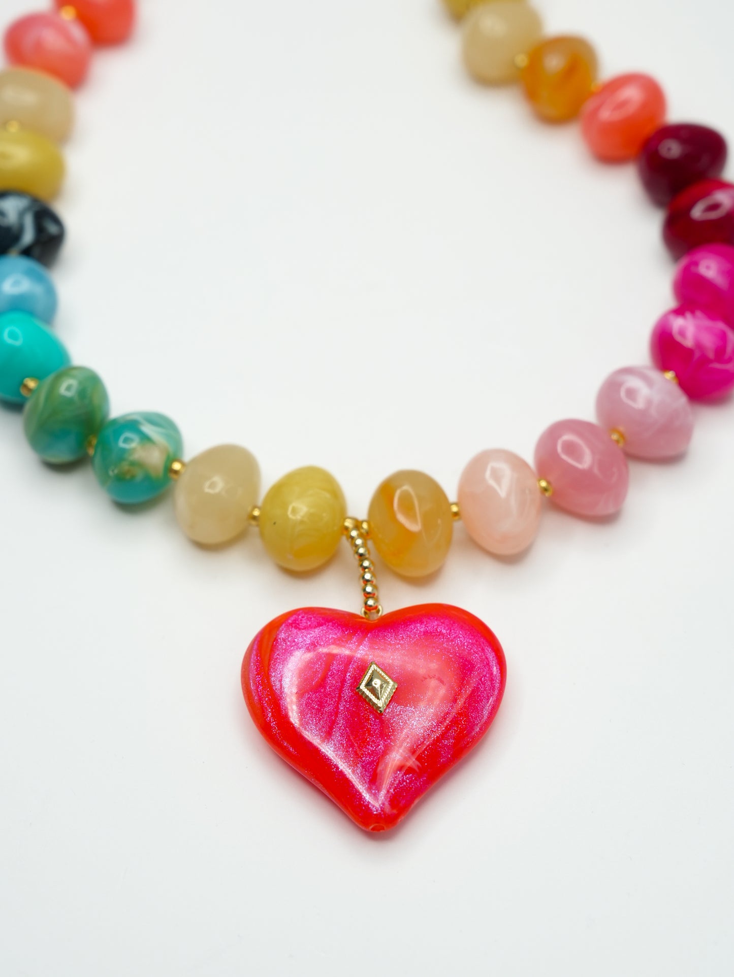 Gemelli Tisha Beaded Heart Charm Necklace