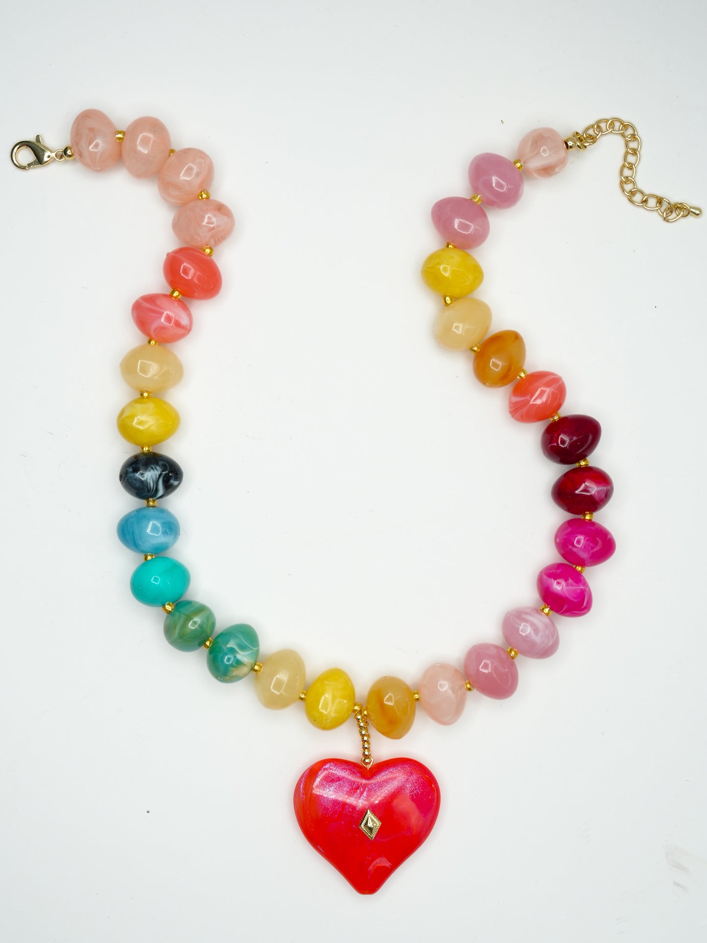 Gemelli Tisha Beaded Heart Charm Necklace