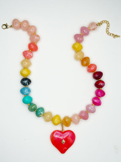 Gemelli Tisha Beaded Heart Charm Necklace