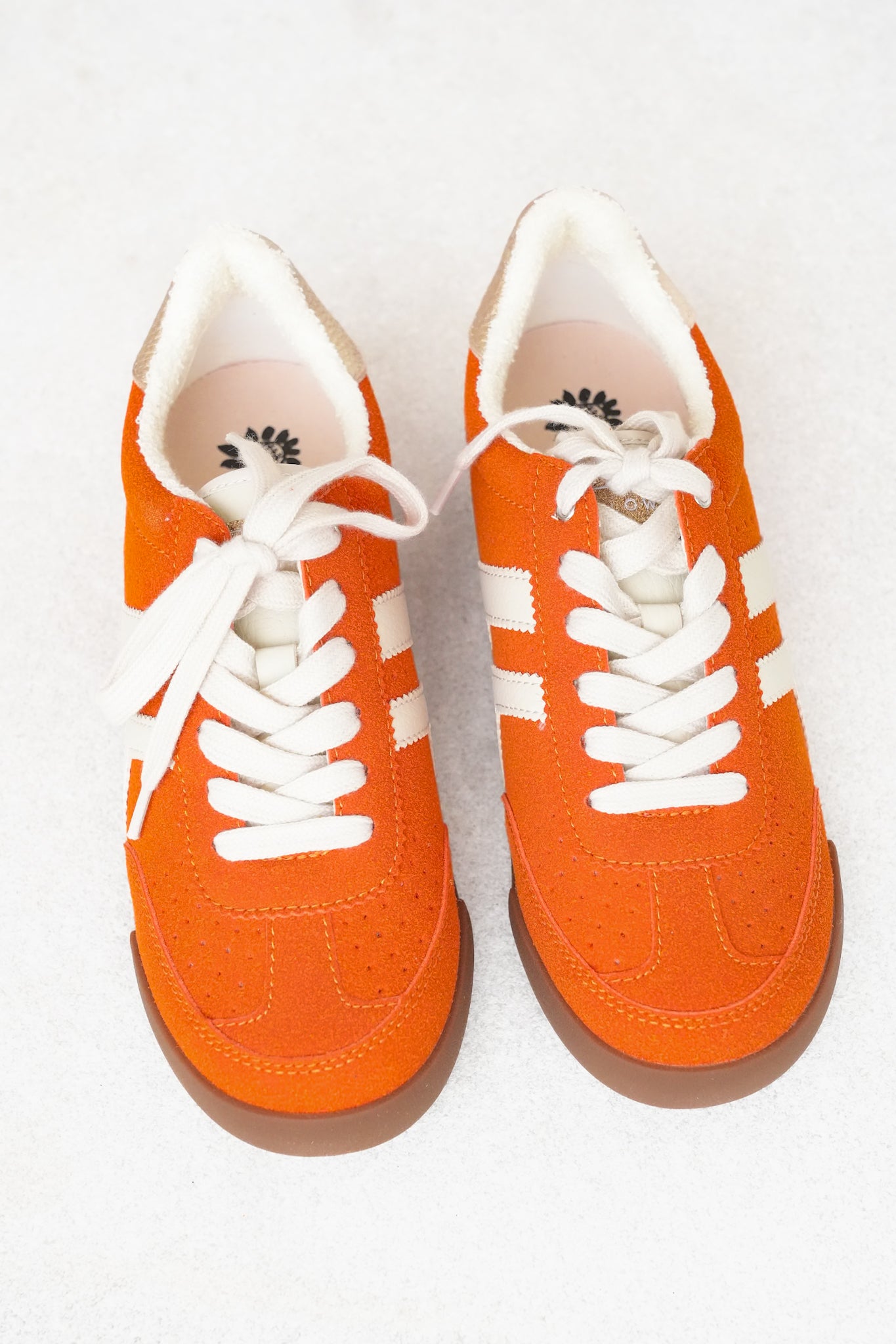 Yellow Box Retro Suede Lace Up Sneaker with Contrast Stripe