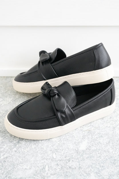 Corky's "Why Knot" Vegan Leather Slip On Loafer Sneaker with Tied Knot