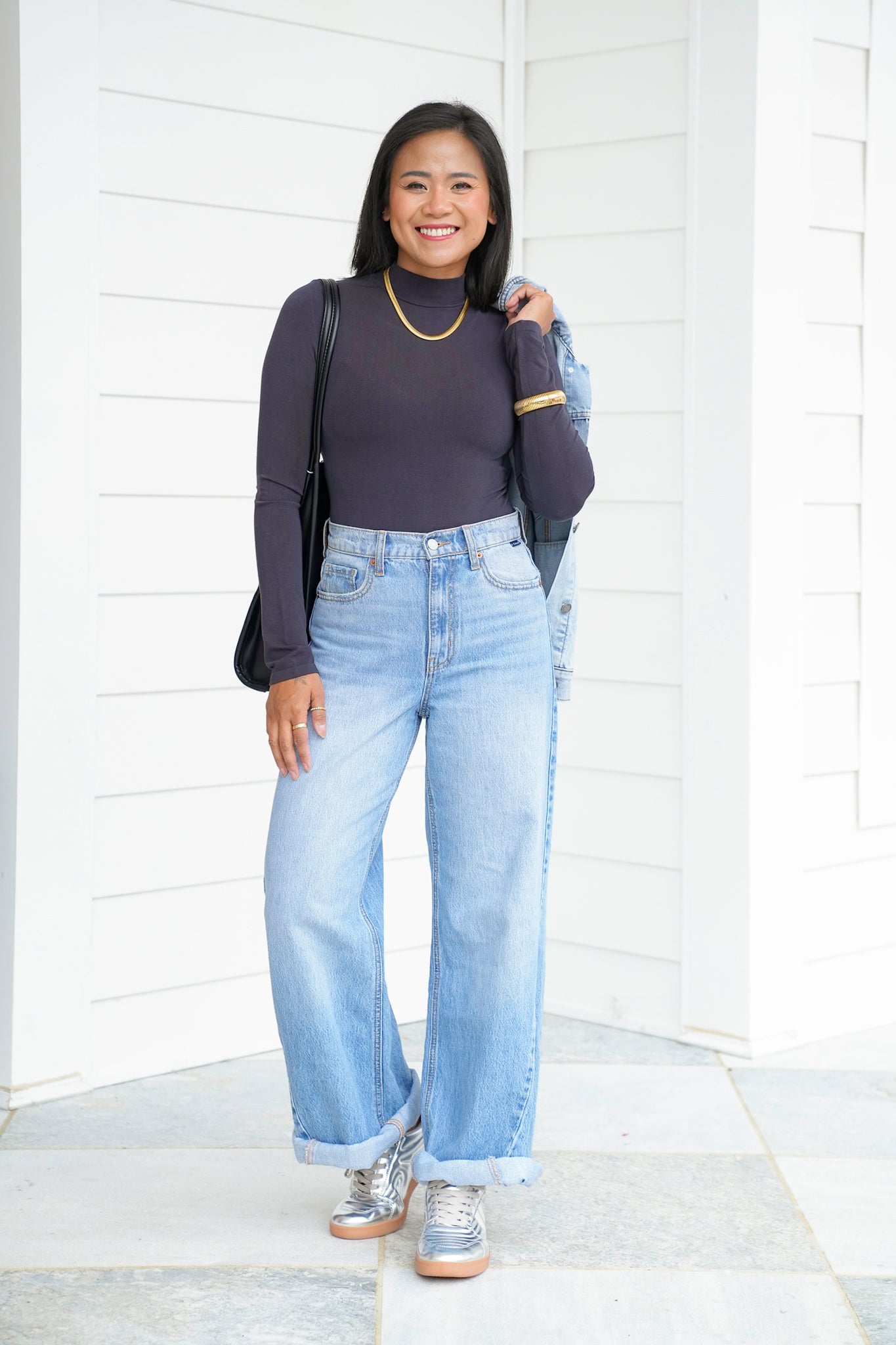 Knit Seamless Turtle Neck Long Sleeve Bodysuit