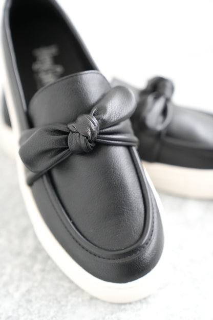 Corky's "Why Knot" Vegan Leather Slip On Loafer Sneaker with Tied Knot