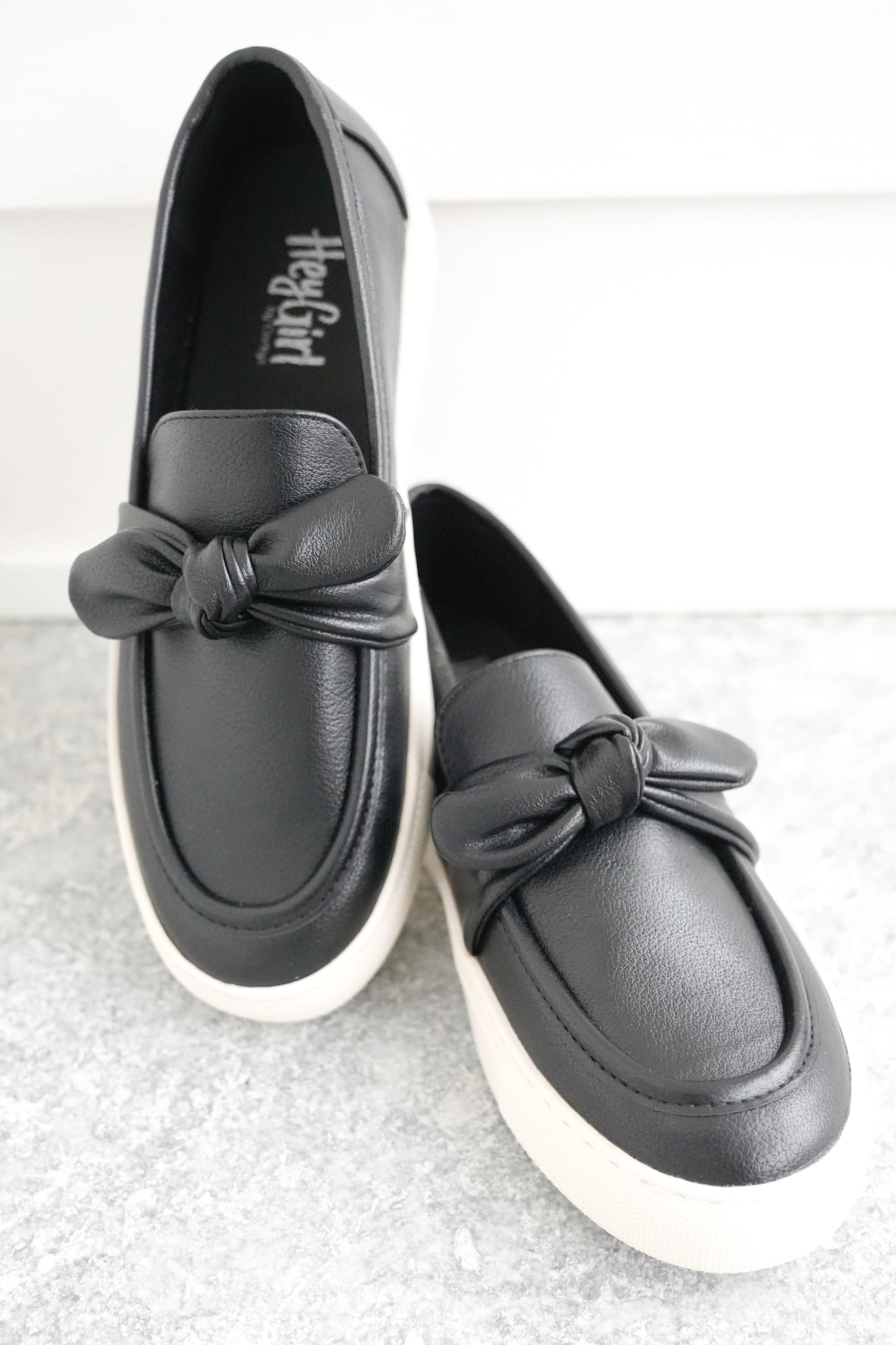 Corky's "Why Knot" Vegan Leather Slip On Loafer Sneaker with Tied Knot