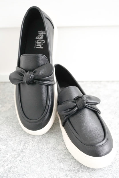 Corky's "Why Knot" Vegan Leather Slip On Loafer Sneaker with Tied Knot