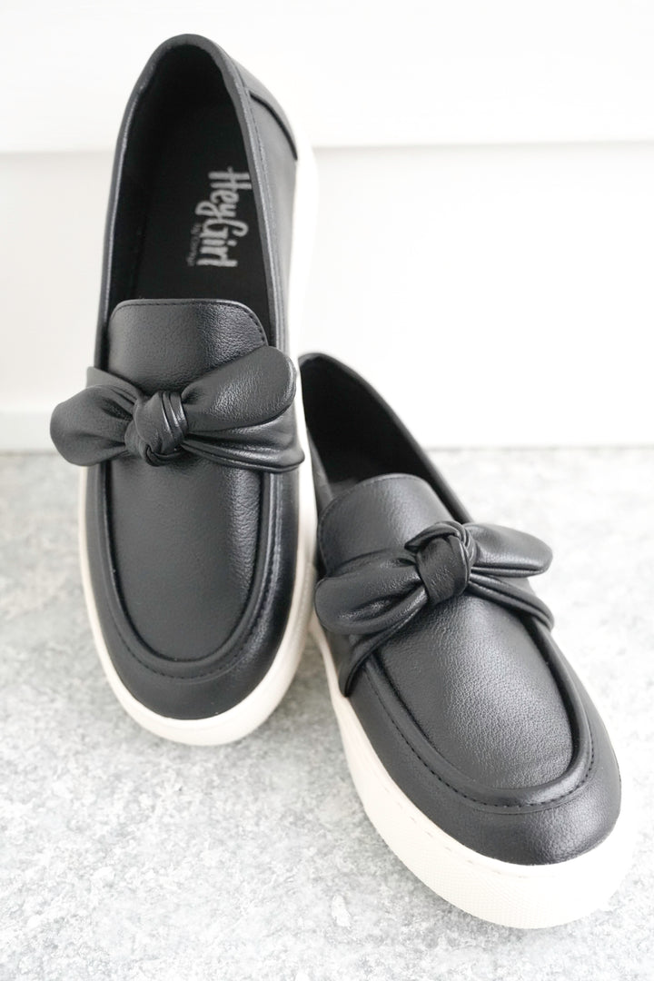 Corky's "Why Knot" Vegan Leather Slip On Loafer Sneaker with Tied Knot