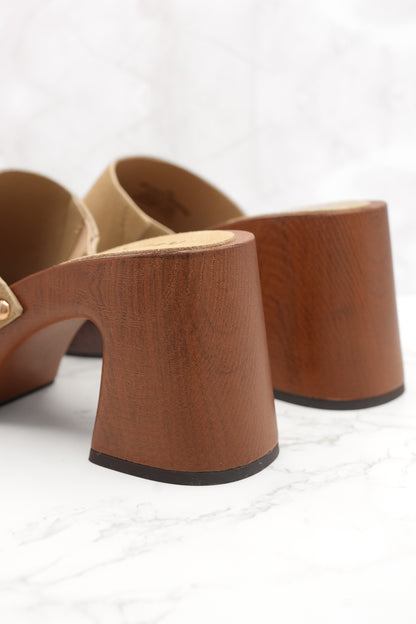 MIA Vegan Suede Slide Platform Heel