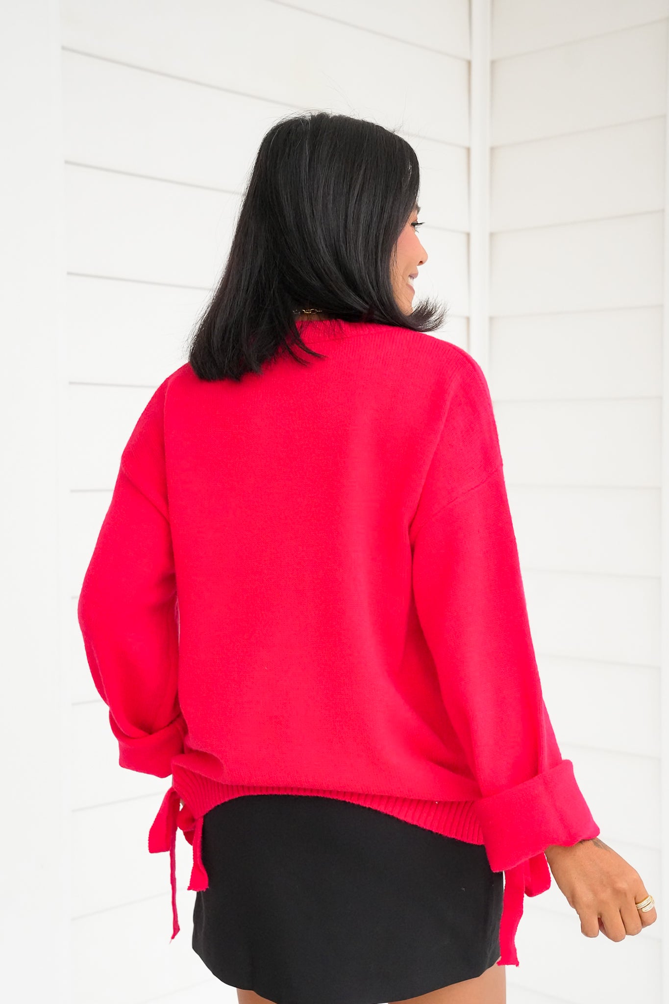 Long Sleeve Sweater with Side Ruching