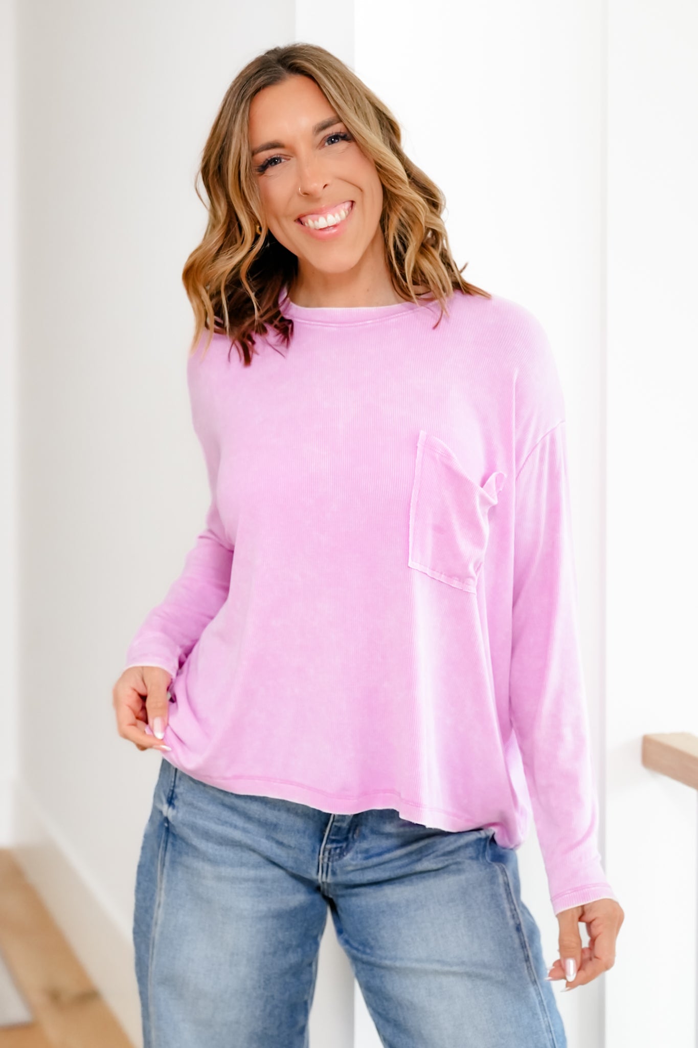 Door Buster! Zenana Washed Ribbed Dolman Sleeve Round Neck Top