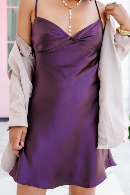 Satin Sleeveless Sweet Heart Neckline Mini dress