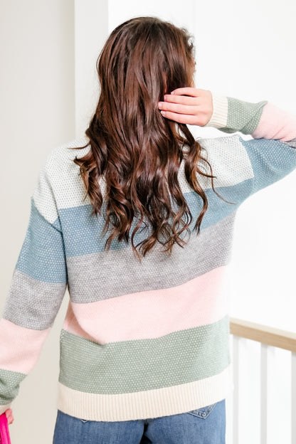 Color Block Long Sleeve Crew Neck Sweater