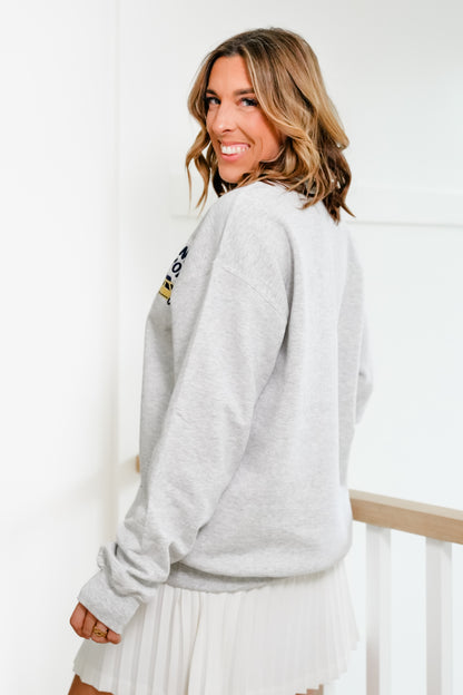 Long Sleeve Embroidered "New York" Pullover Sweatshirt