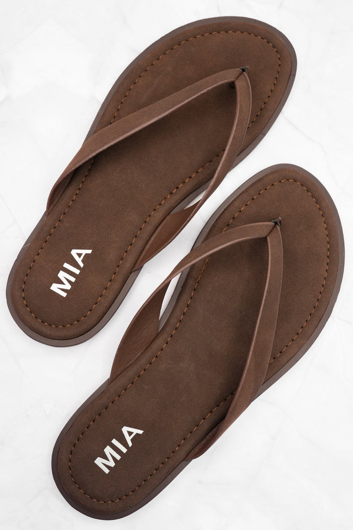 MIA Minimal Vegan Suede Thong Sandal