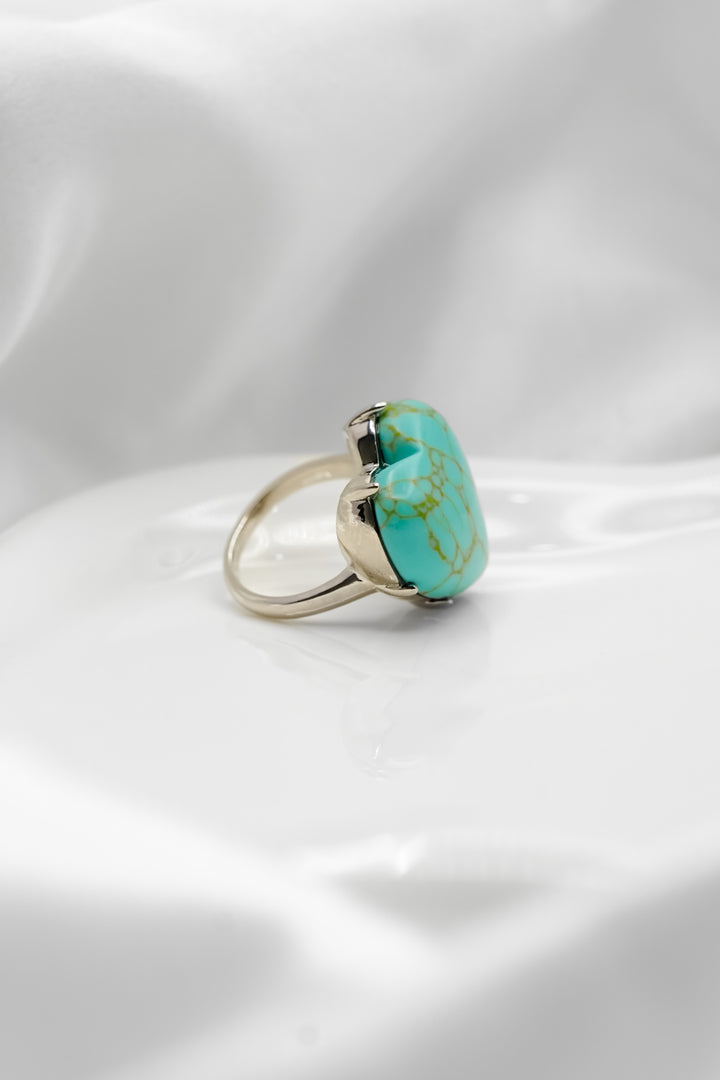 Sis Kiss Palm Beach Turquoise Stone Heart Ring - Freckled Poppy