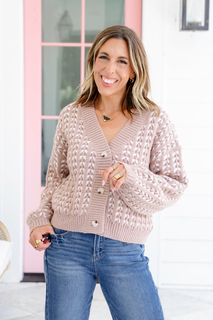 Knitted Long Sleeve Button Up Cardigan Sweater