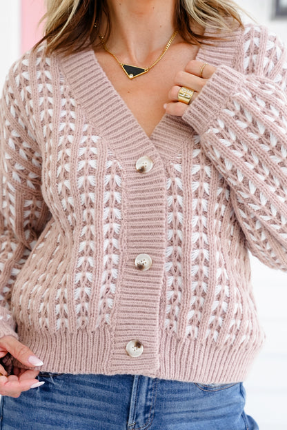 Knitted Long Sleeve Button Up Cardigan Sweater