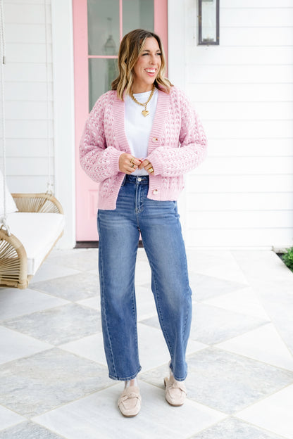 Knitted Long Sleeve Button Up Cardigan Sweater