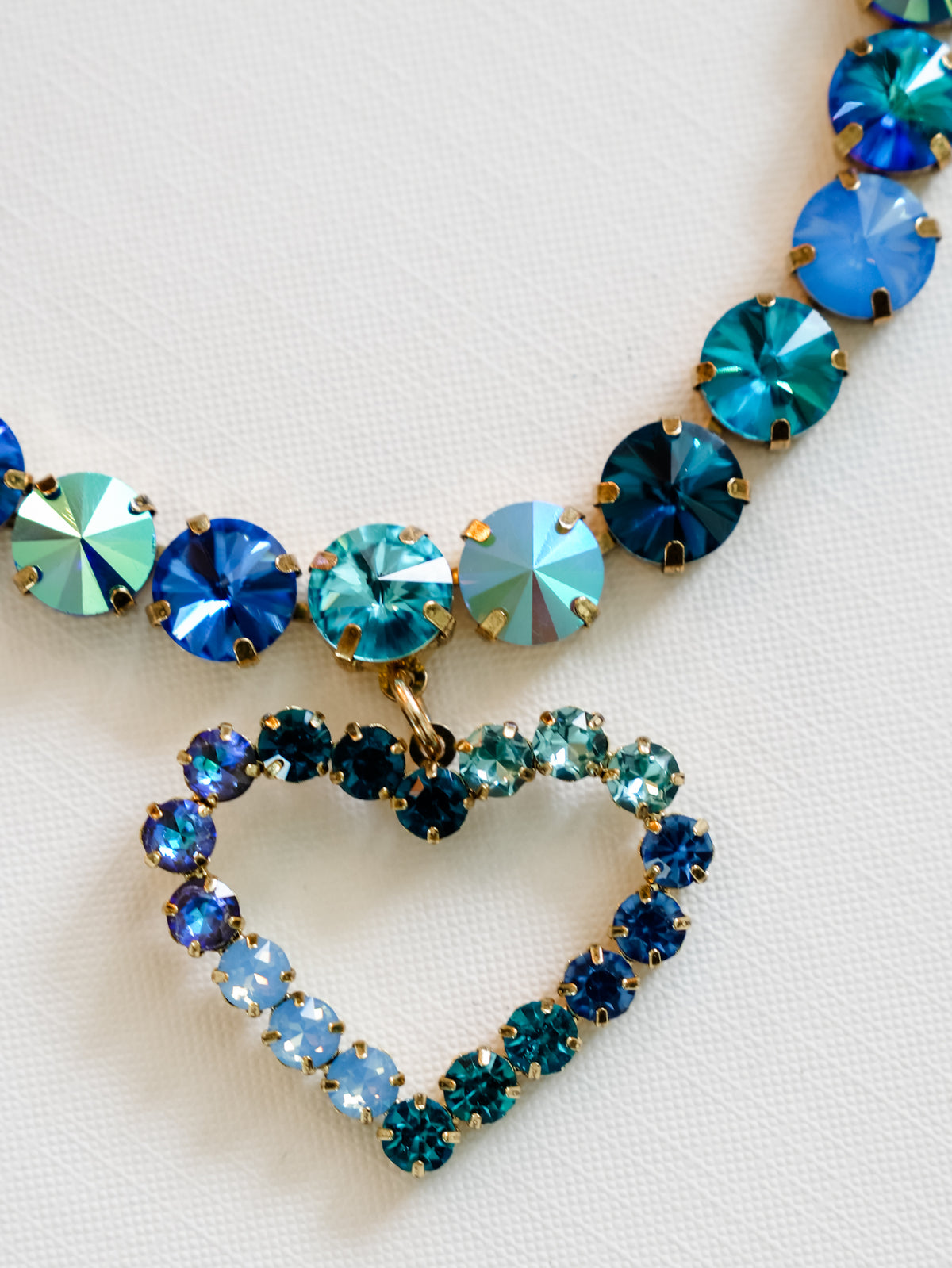 SIENNA by Tova Lovely Small Heart Necklace In Lagoon Mix - Freckled Poppy