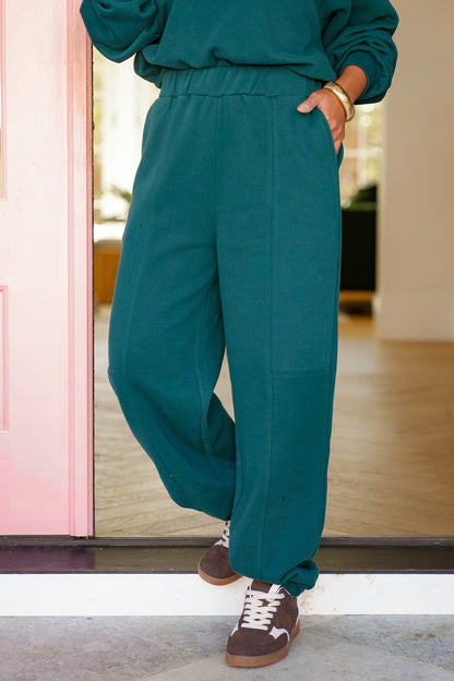 Elastic Waist Front Seam Jogger Pants