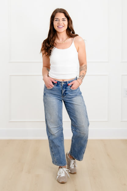 Solid Double Strap Padded Cami Top