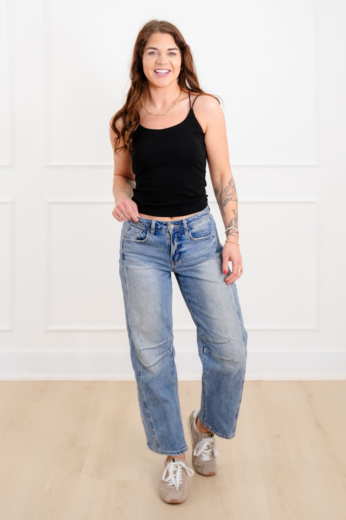 Solid Double Strap Padded Cami Top