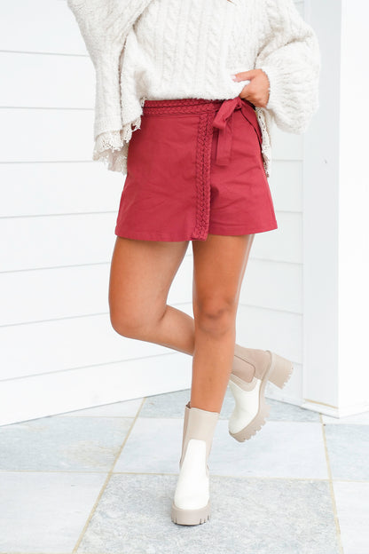 Solid Wrapped Skort with Side Pockets